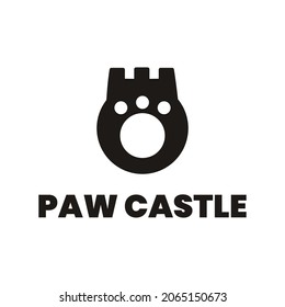 paw castle logo design illustration