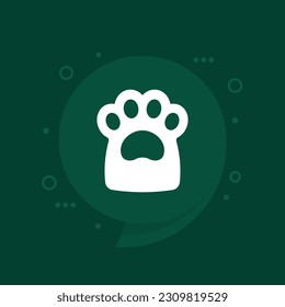 Pfote einer Katze, Hund, Vektorsymbol