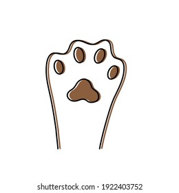 paw cat icon dog footprint sign free hand drawn