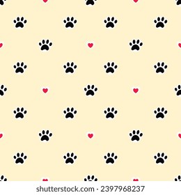 Paw cat and pet background. Traces of Pets. Paw vector foot trail print of Cat. Kitty Paw background and wallpaper vector. seamless pattern wallpaper.