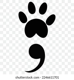 semicolón de gatos de pata para la salud mental