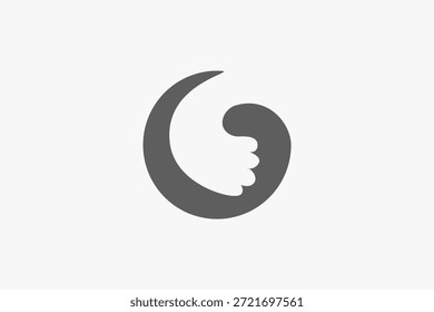 Ataque de bofetada del gato de la pata en el logotipo del círculo