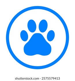 Paw and circle on white