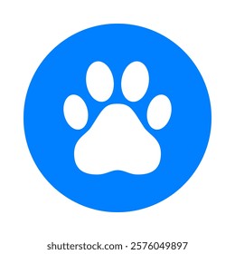 Paw and circle on white