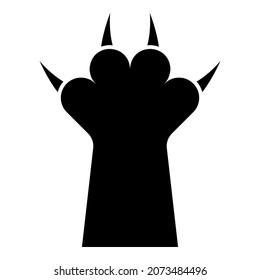 Paw with claw cat icon black color vector illustration flat style simple image