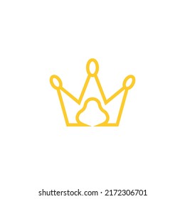 Paw crown logo design template vector illustration