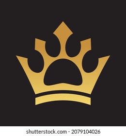 paw as a crown logo , simple and clean