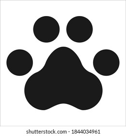 paw dog cat print logo on a white background. vector icon. footprint of an animal. template for printing design. 