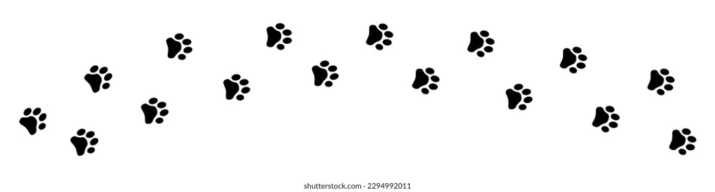 Paw dog. Foot trail. Leg dog or cat. Simple illustration of puppy leg.