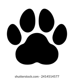 Paw dog footprint, paw print icon, cute animal track – vector