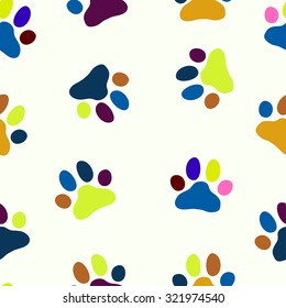 Paw dog pattern. Illustration for zoo print
