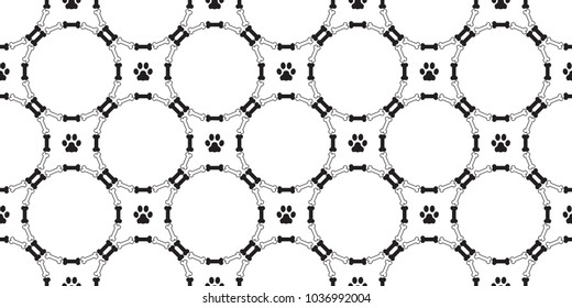 paw dog paw seamless pattern bone vector isolated wallpaper circle background