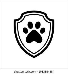 Paw Dog Shield Logo Vector Animal Stock Vector (royalty Free 