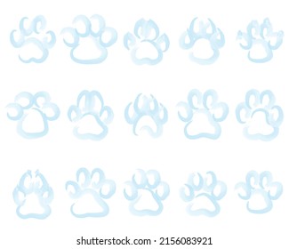 paw dog wolf hand drawn collection vector