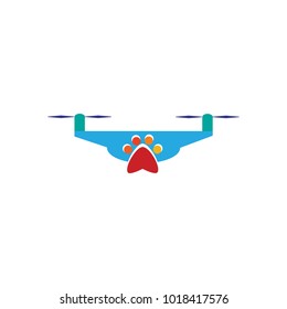 Paw Drone Logo Icon Design