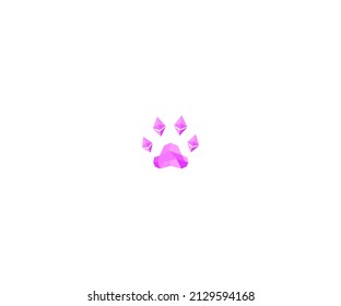 Paw Ethereum Logo Design Template Vector Graphic Branding Element.