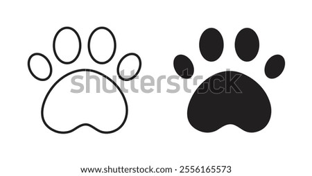 Paw Filled flat icons set for apps and web ui designs.