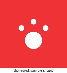 Paw flat icon. Simple style pet shop symbol. Logo design element. T-shirt printing. Vector for sticker.