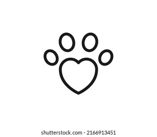 Paw flat icon. Single high quality outline symbol for web design or mobile app. Grooming thin line signs for design logo, visit card, etc. Outline pictogram EPS10