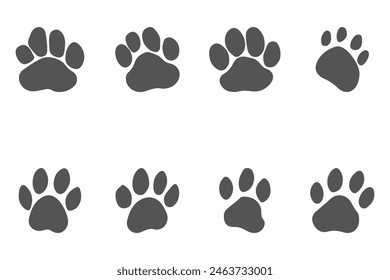 Paw foot print animal design set