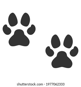 Paw Foot Print Icon Vector On Trendy Design.