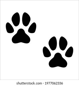 Paw Foot Print Icon Vector On Trendy Design.