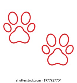 Paw Foot Print Icon Vector On Trendy Design.