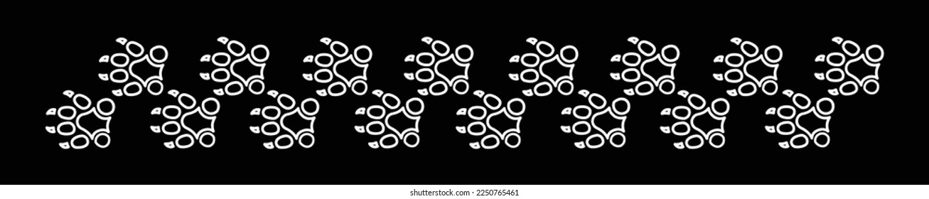  Paw foot trail print of animal ,Different animal paw stock vector icon set. icons for design on black background