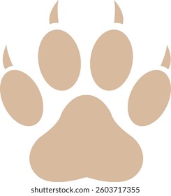 Paw footprint icon. Paw print symbol isolated on transparent background. Dog and cat paw vector sign. Wild animal footprint icon, Sketch Design, Editable stroke.