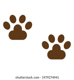 Paw Footprint Icon Vector On Trendy Design.