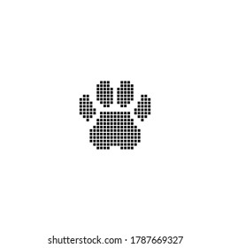 Paw footprint sign icon made from squares. Vector illustration eps 10