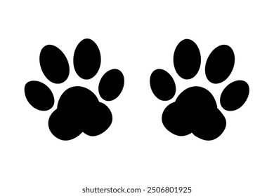 Paw footprint silhouette vector illustration