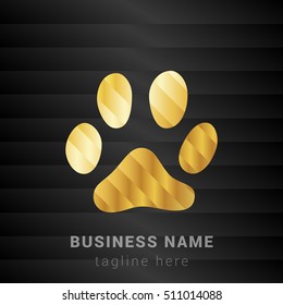 Paw Gold and Black silk fashion premium icon / Logo