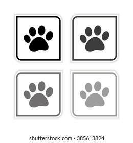 paw  - grayscale vector icon