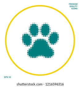 Paw - halftone logo. Graphic elements for your design