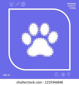 Paw - halftone logo. Graphic elements for your design