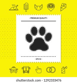 Paw - halftone logo. Graphic elements for your design