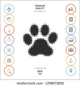 Paw - halftone logo. Graphic elements for your design