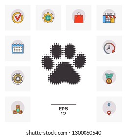 Paw - halftone logo. Graphic elements for your design