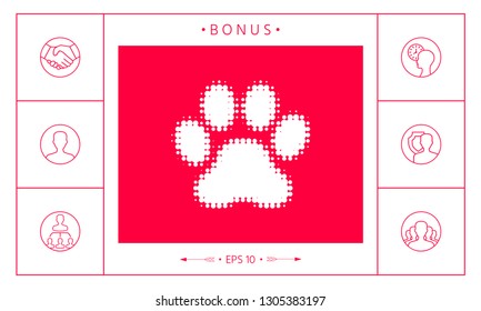 Paw - halftone logo. Graphic elements for your design