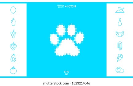Paw - halftone logo. Graphic elements for your design