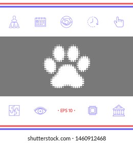 Paw - halftone logo. Graphic elements for your design