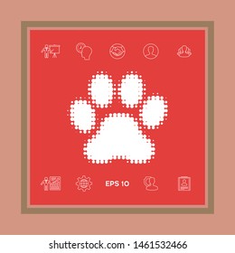 Paw - halftone logo. Graphic elements for your design