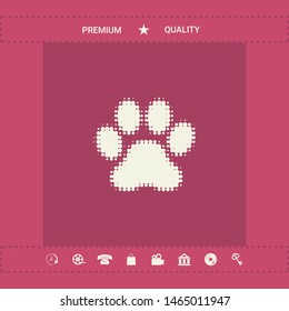 Paw - halftone logo. Graphic elements for your design