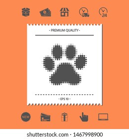 Paw - halftone logo. Graphic elements for your design