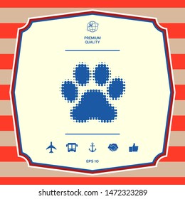 Paw - halftone logo. Graphic elements for your design
