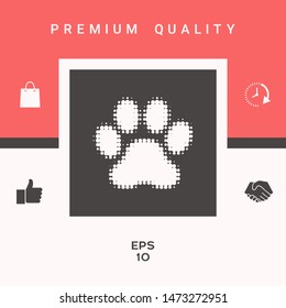 Paw - halftone logo. Graphic elements for your design