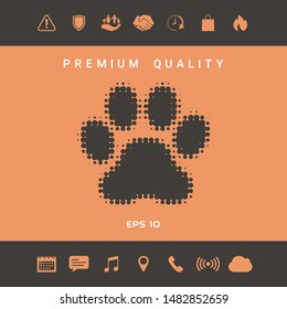 Paw - halftone logo. Graphic elements for your design