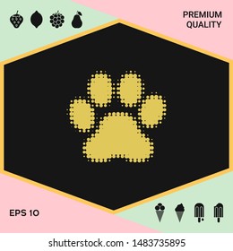 Paw - halftone logo. Graphic elements for your design