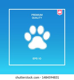 Paw - halftone logo. Graphic elements for your design